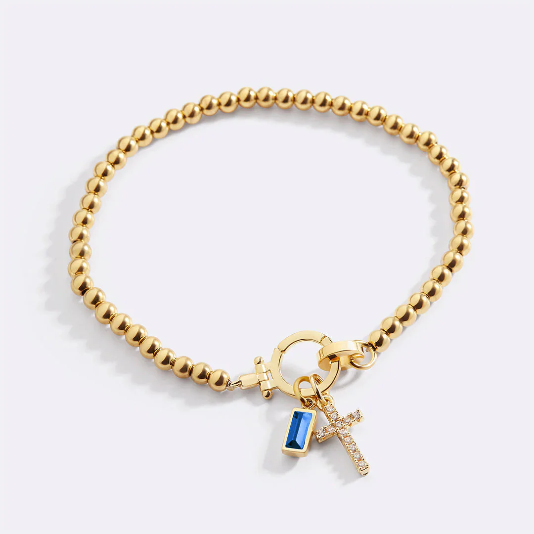 Cross Charm Birthstone Bracelet - Image 11