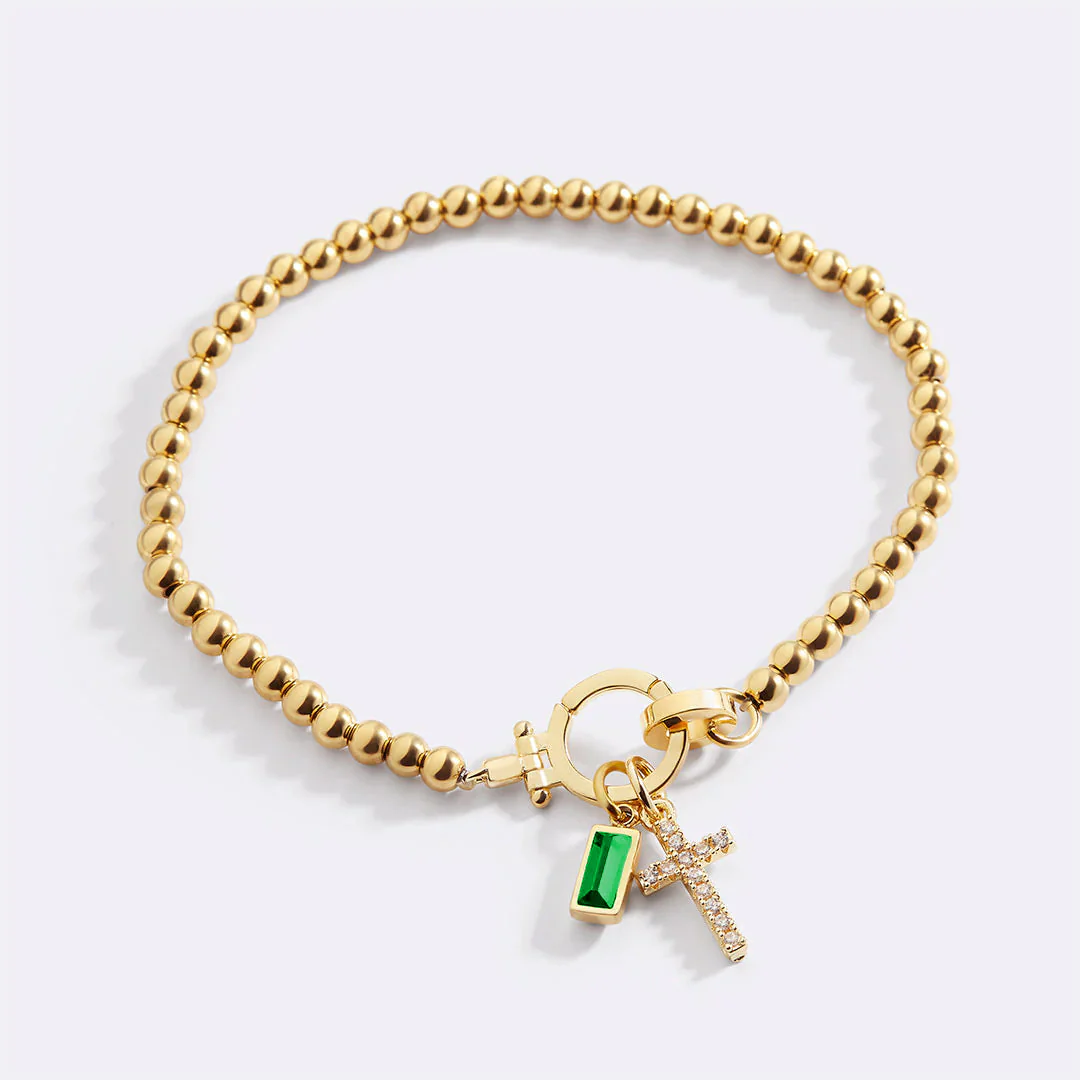 Cross Charm Birthstone Bracelet - Image 8