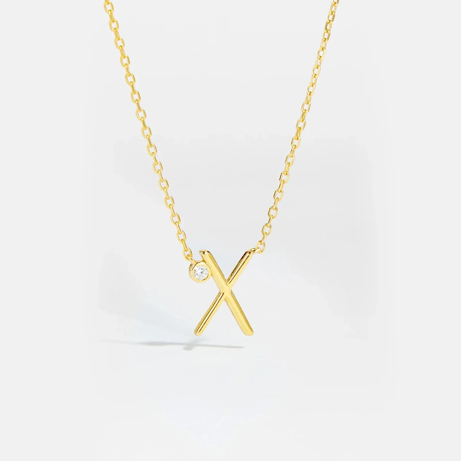 Golden Initial Charm Necklace - Image 14