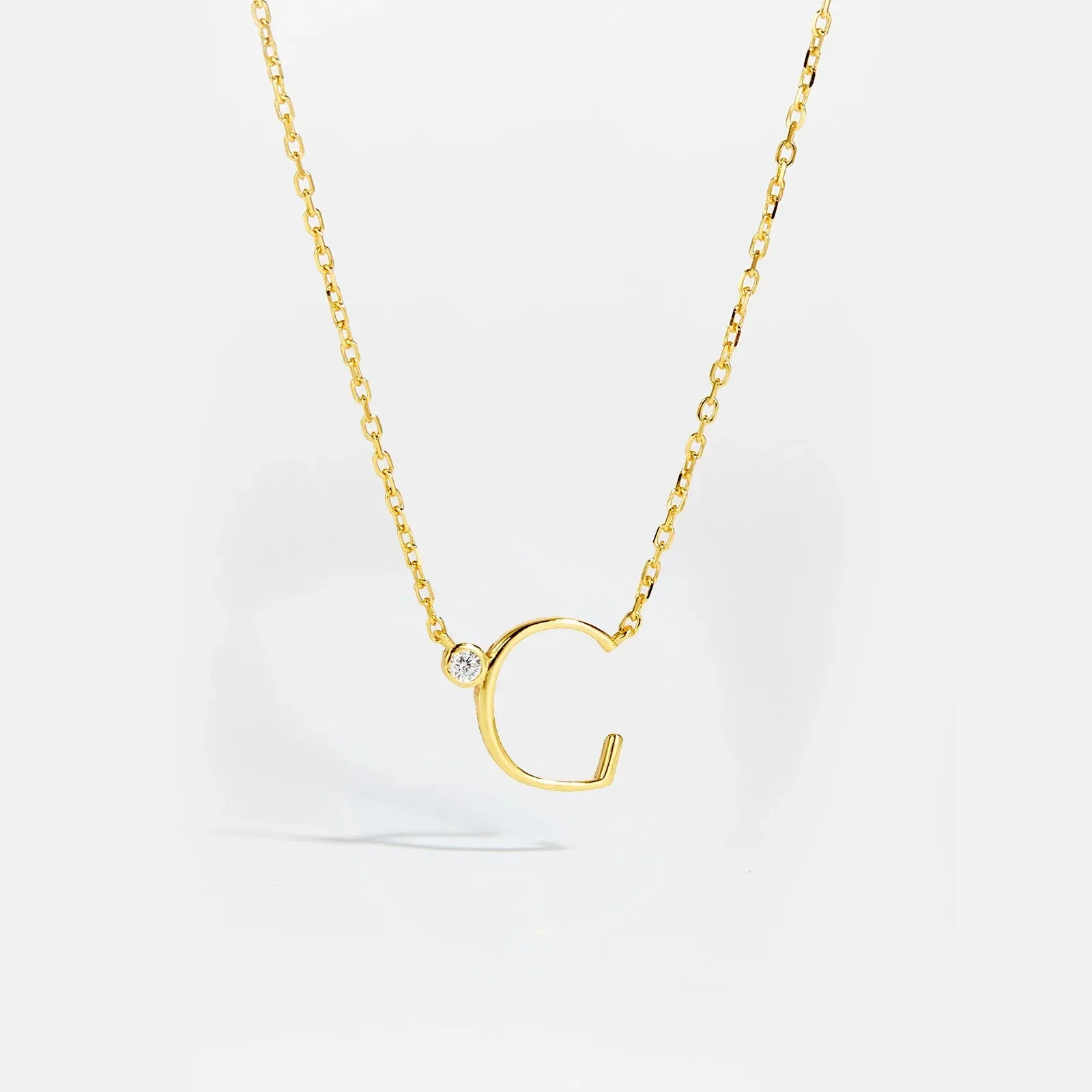 Golden Initial Charm Necklace - Image 25