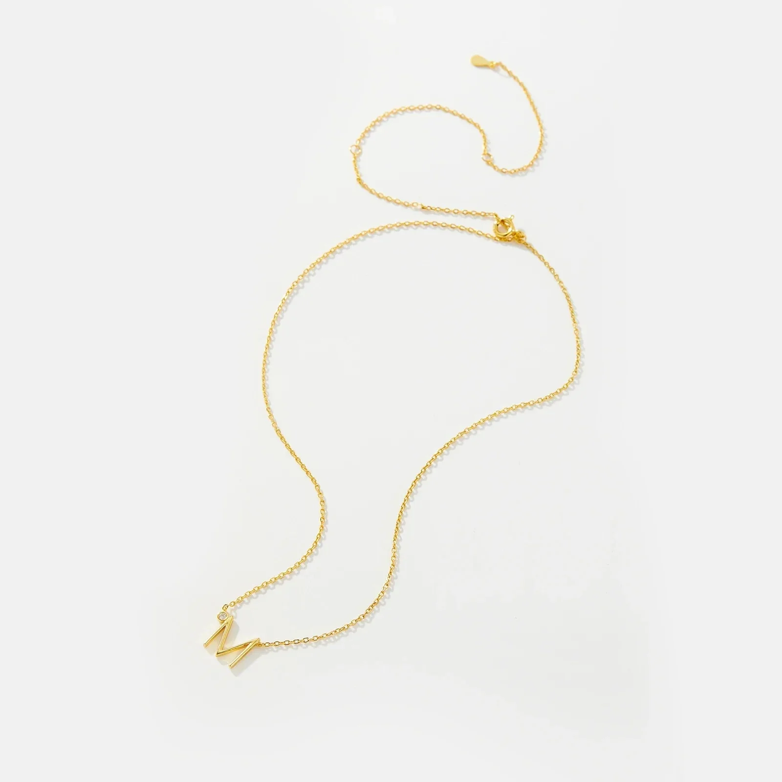Golden Initial Charm Necklace - Image 3