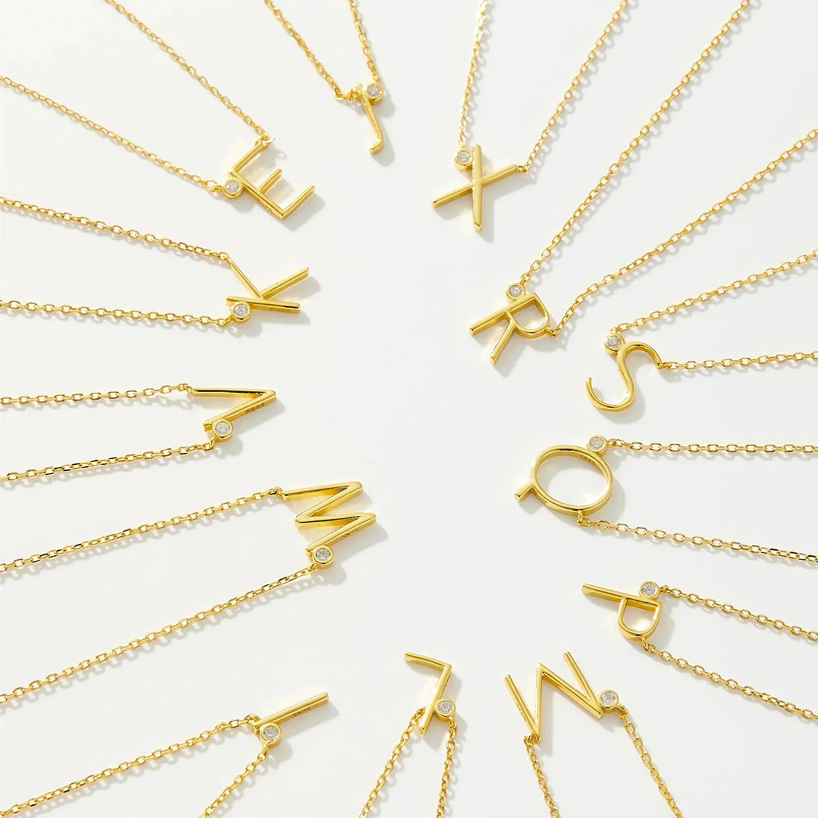 Golden Initial Charm Necklace - Image 4
