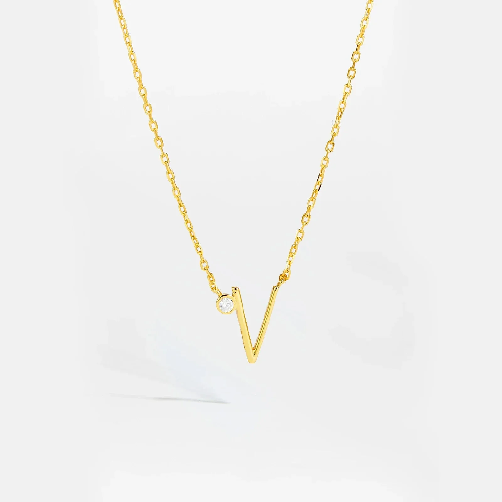 Golden Initial Charm Necklace - Image 6