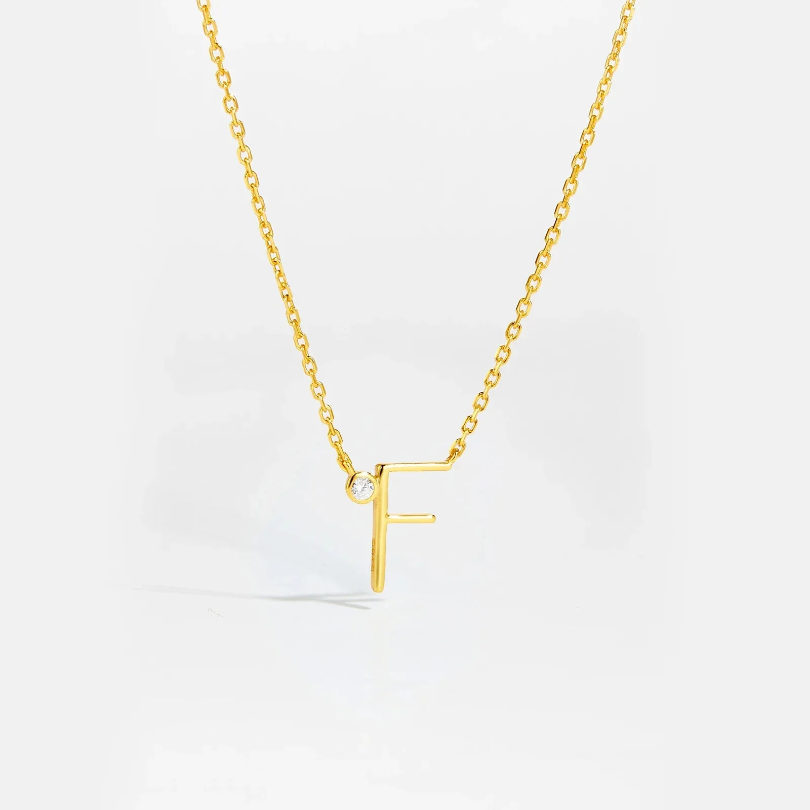 Golden Initial Charm Necklace - Image 7