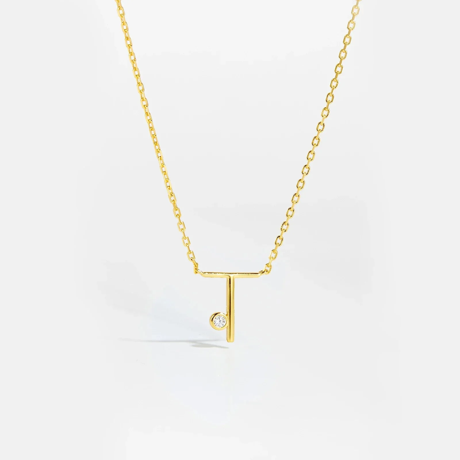 Golden Initial Charm Necklace - Image 9