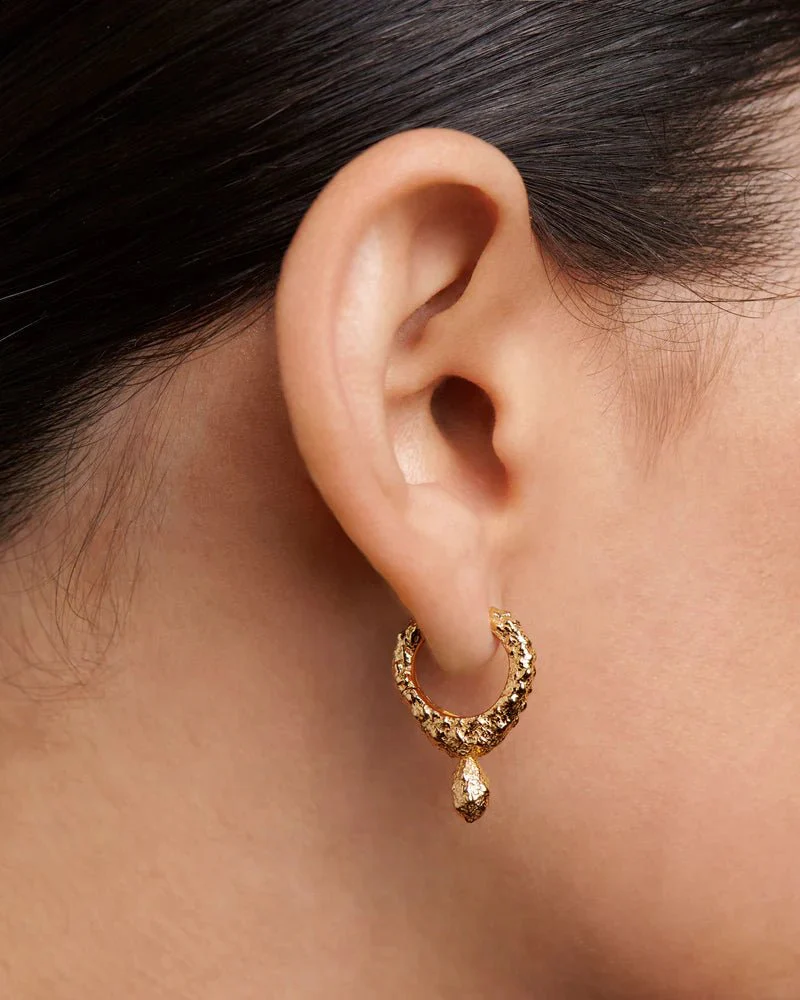Lava Texture Hoop Earrings - Image 3