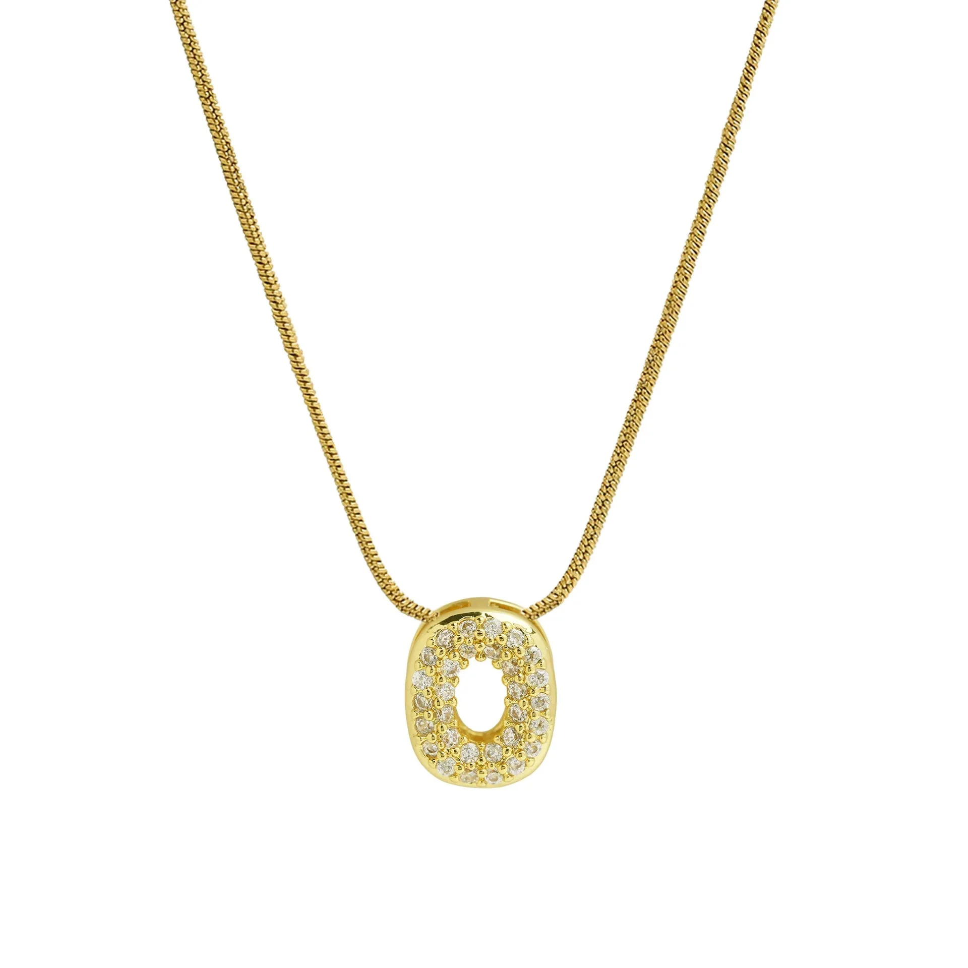 Mini Zircon Letter Necklace - Image 11