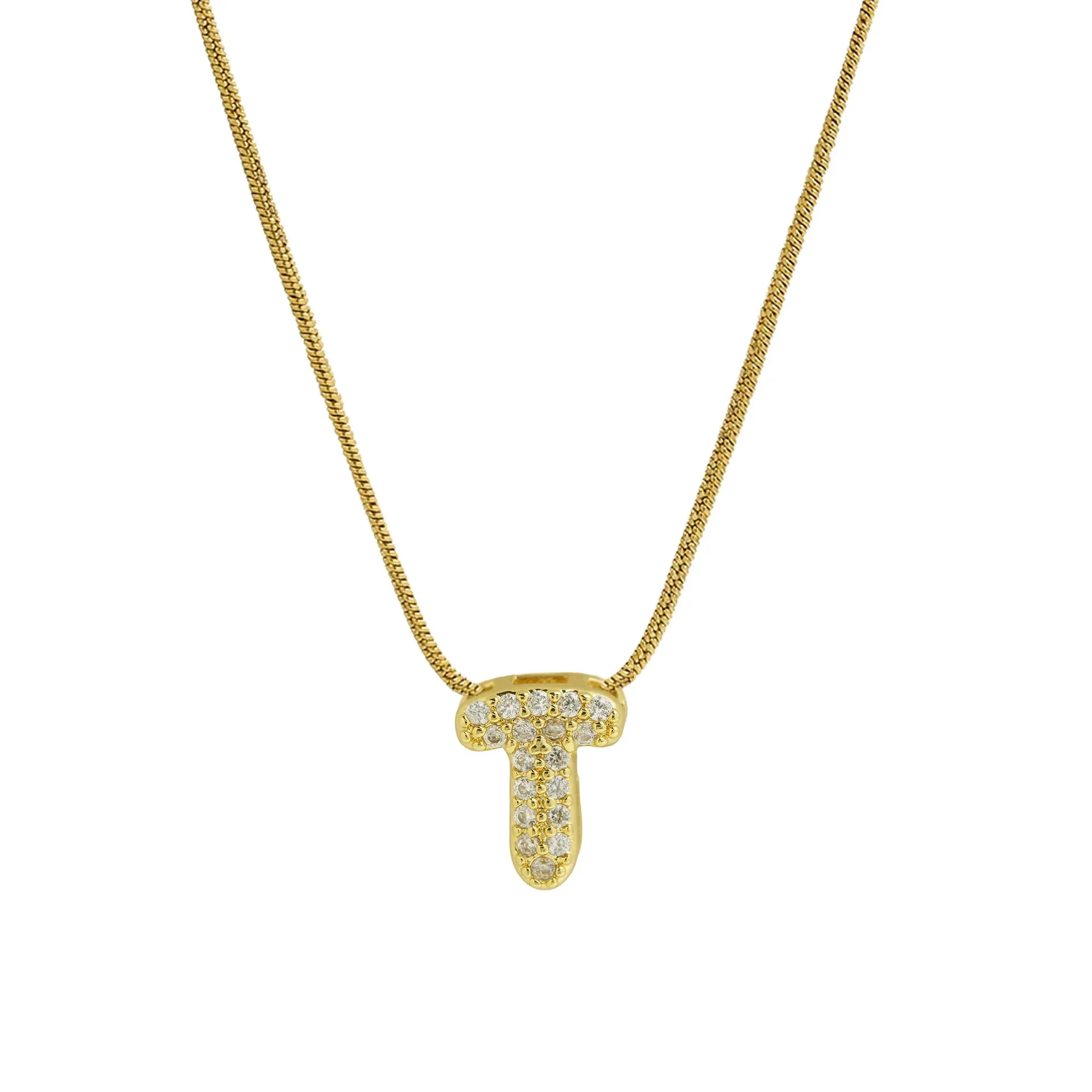 Mini Zircon Letter Necklace - Image 12