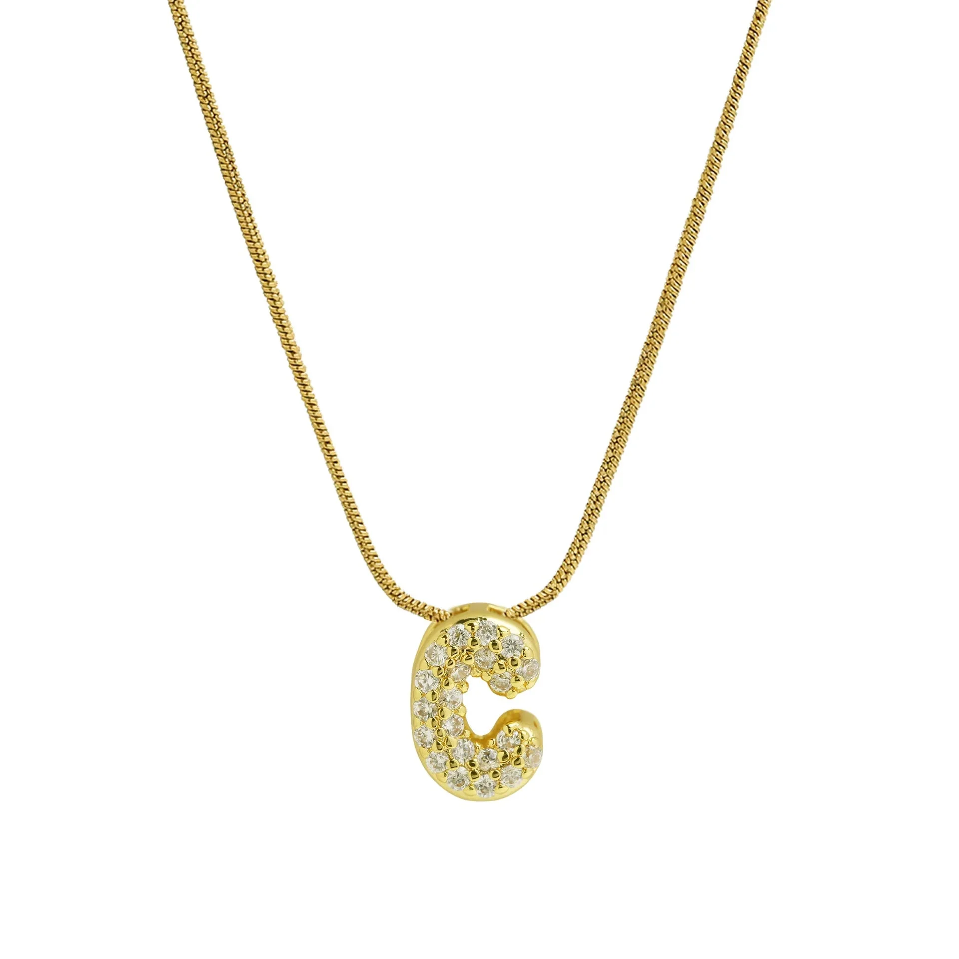 Mini Zircon Letter Necklace - Image 13