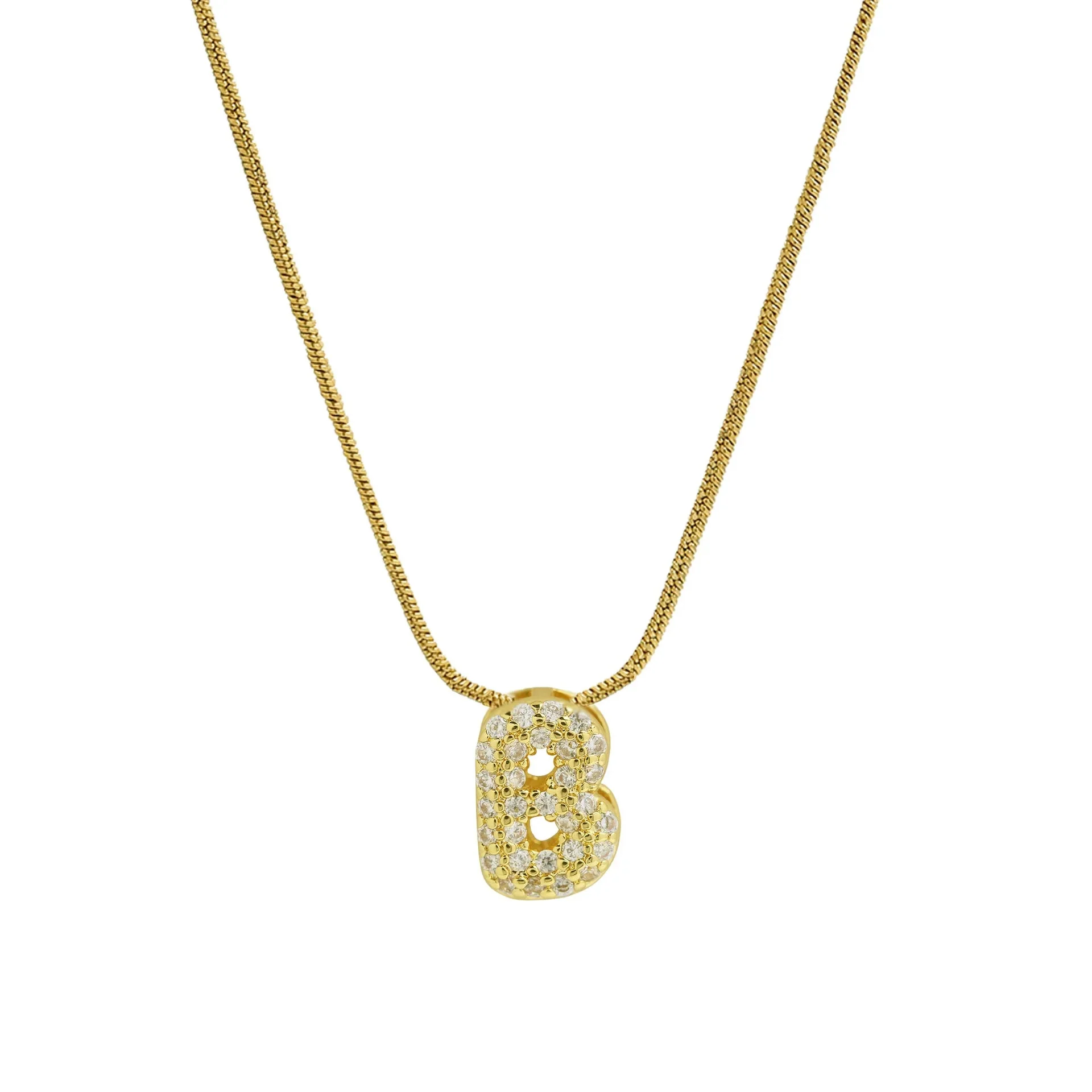 Mini Zircon Letter Necklace - Image 14