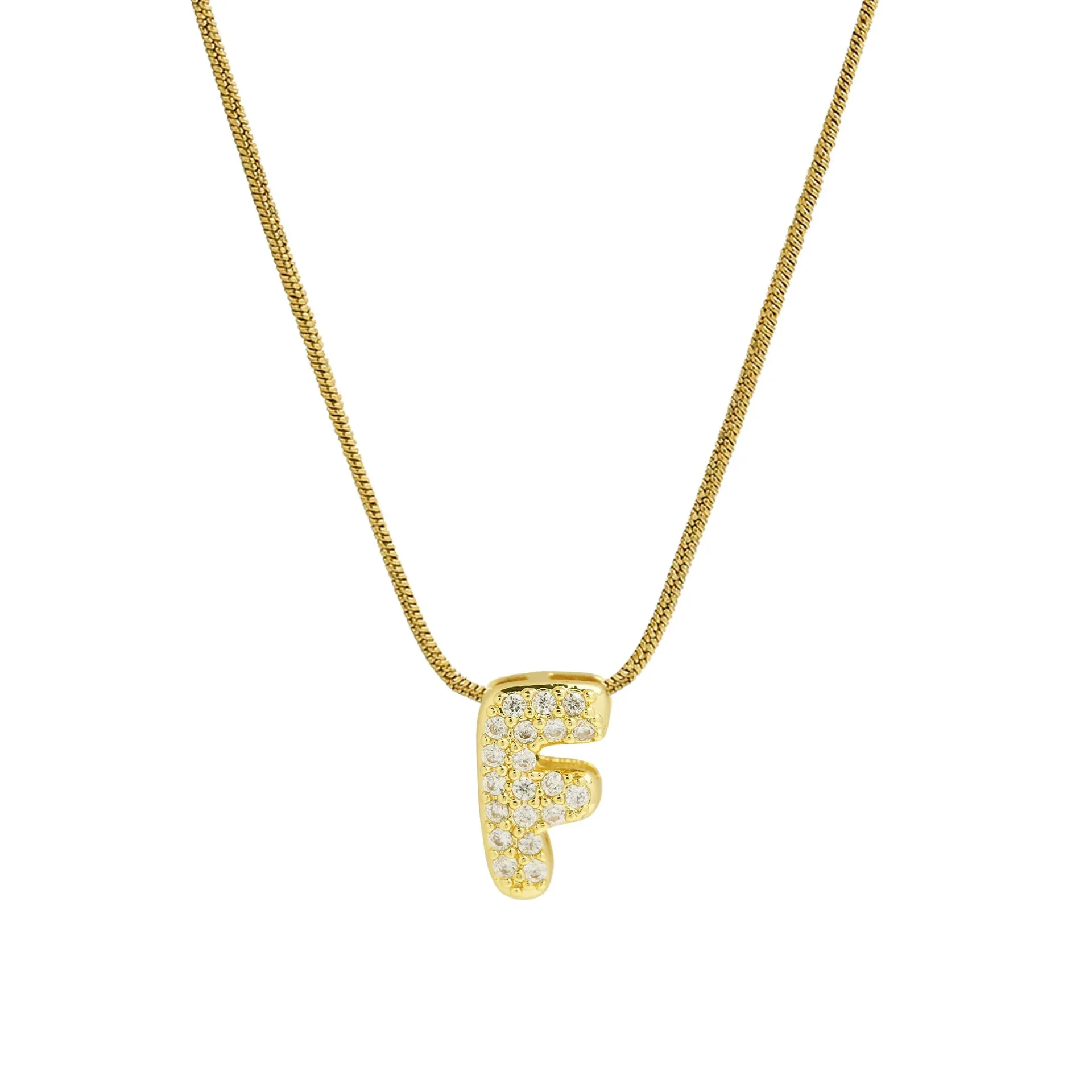 Mini Zircon Letter Necklace - Image 16
