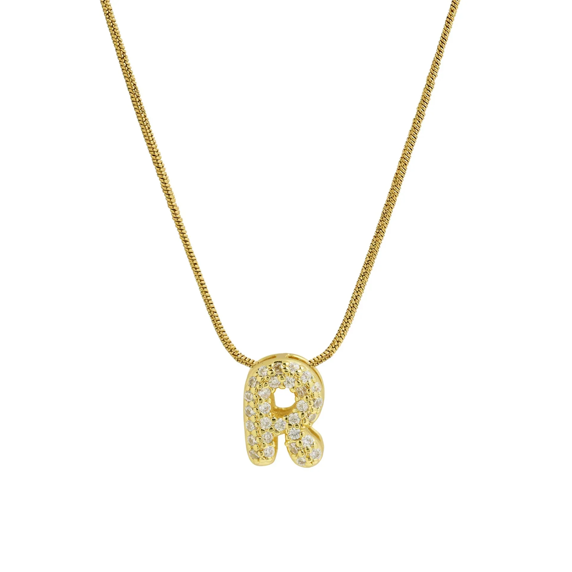 Mini Zircon Letter Necklace - Image 17