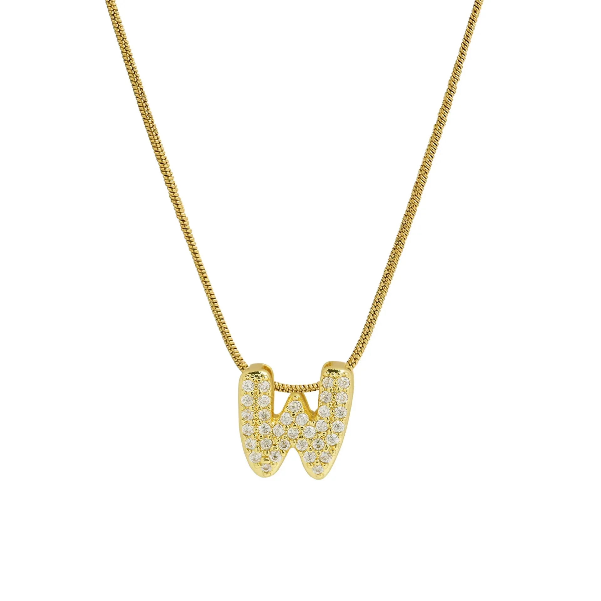 Mini Zircon Letter Necklace - Image 18