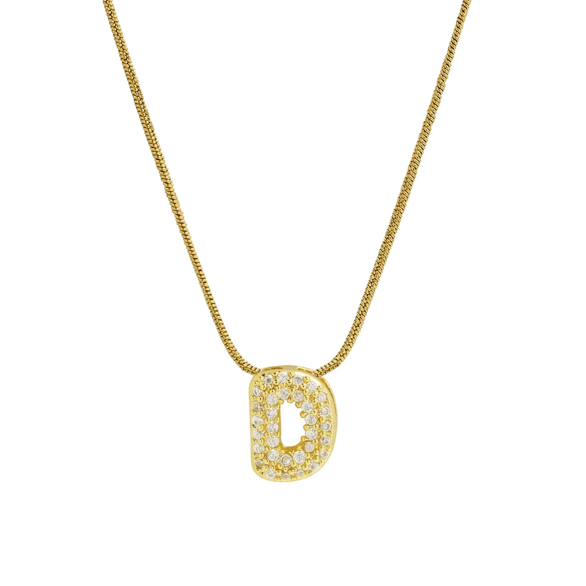 Mini Zircon Letter Necklace - Image 19