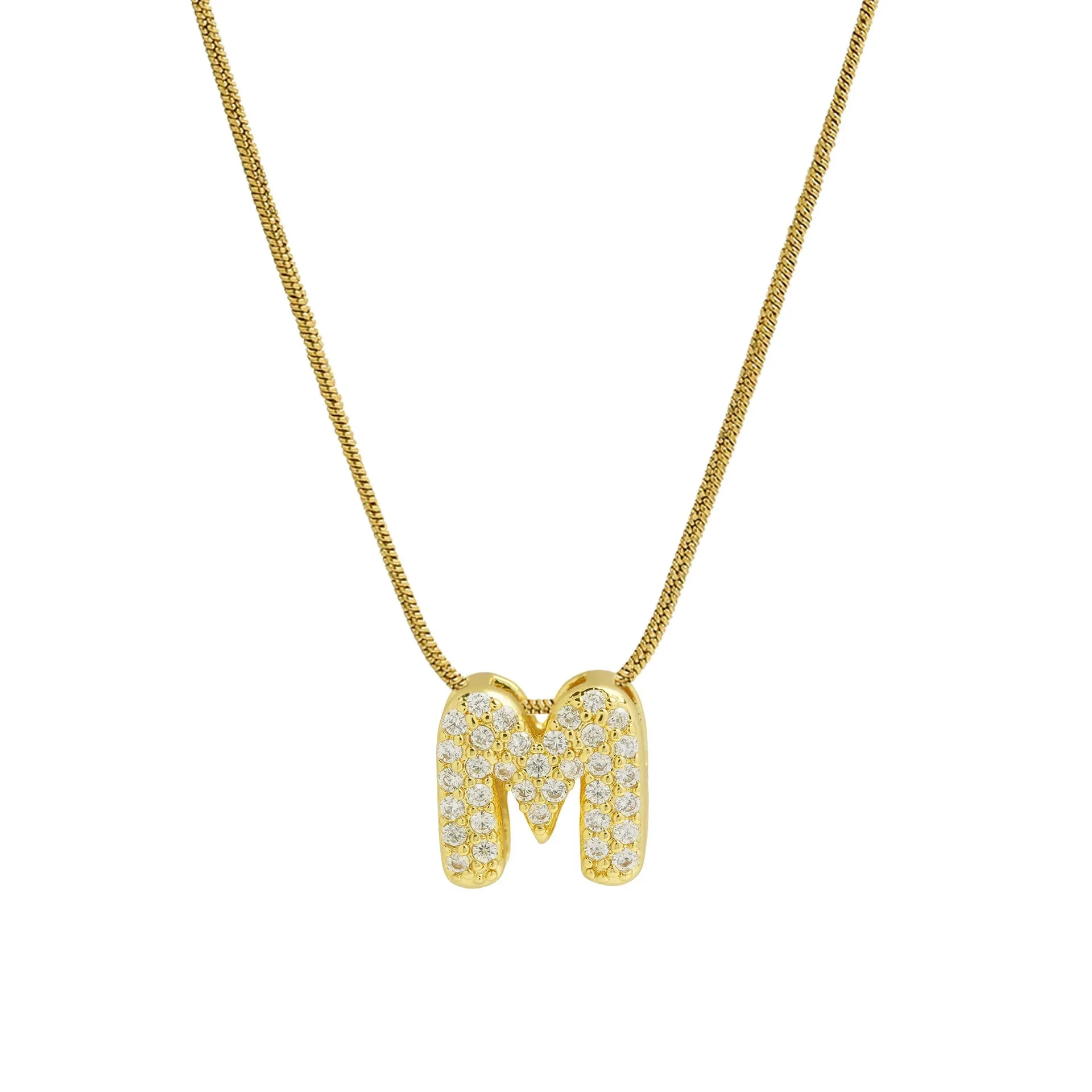 Mini Zircon Letter Necklace - Image 20