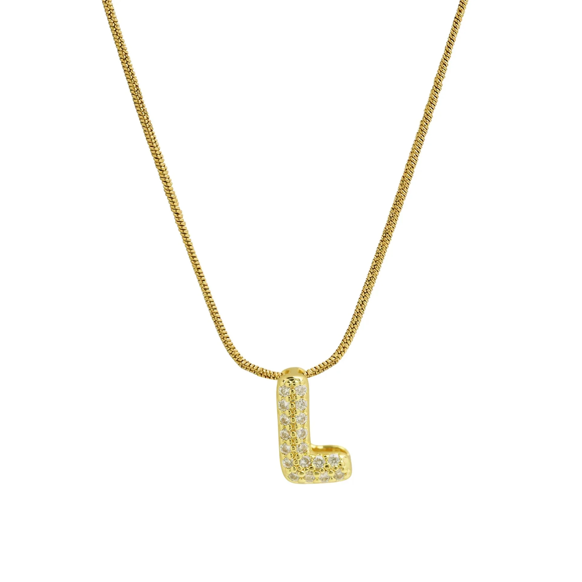 Mini Zircon Letter Necklace - Image 21