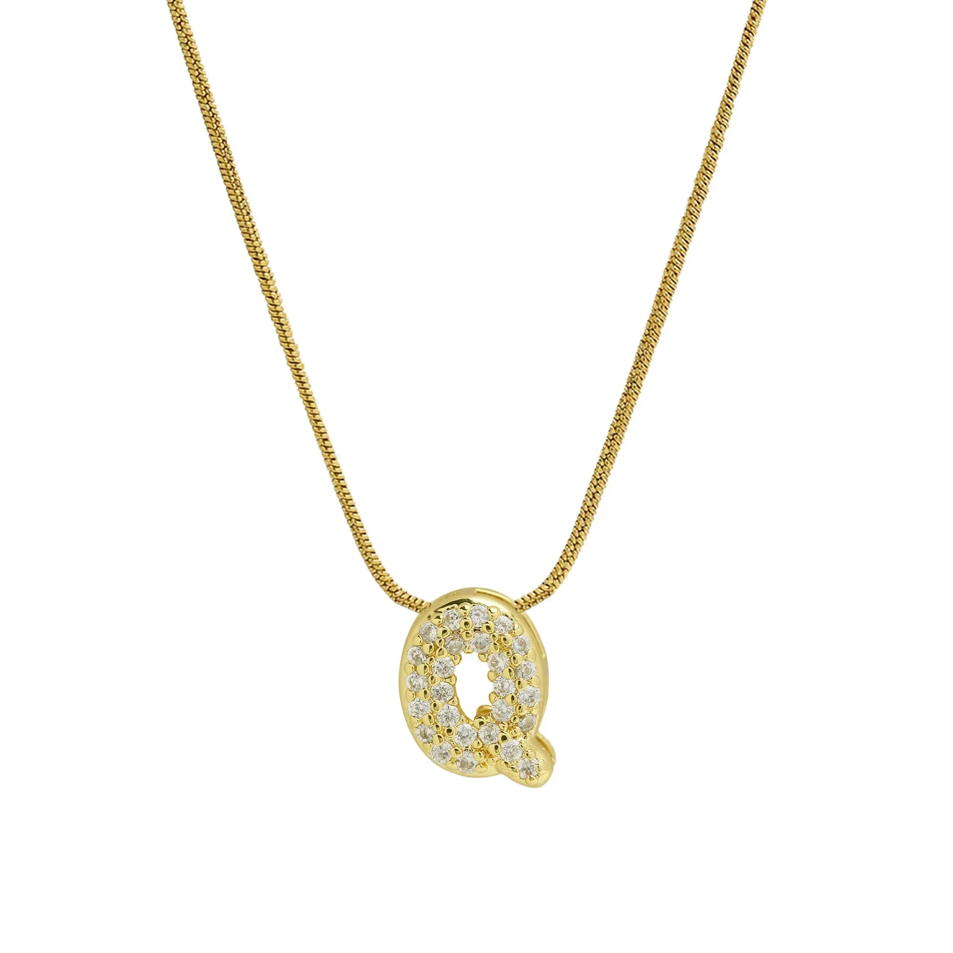 Mini Zircon Letter Necklace - Image 22