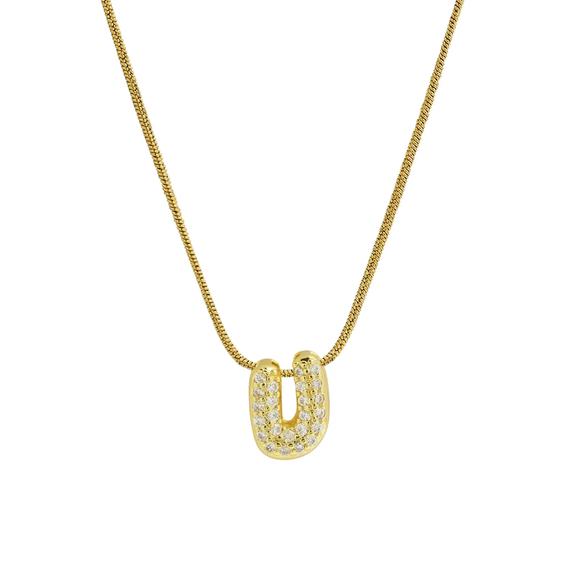 Mini Zircon Letter Necklace - Image 23