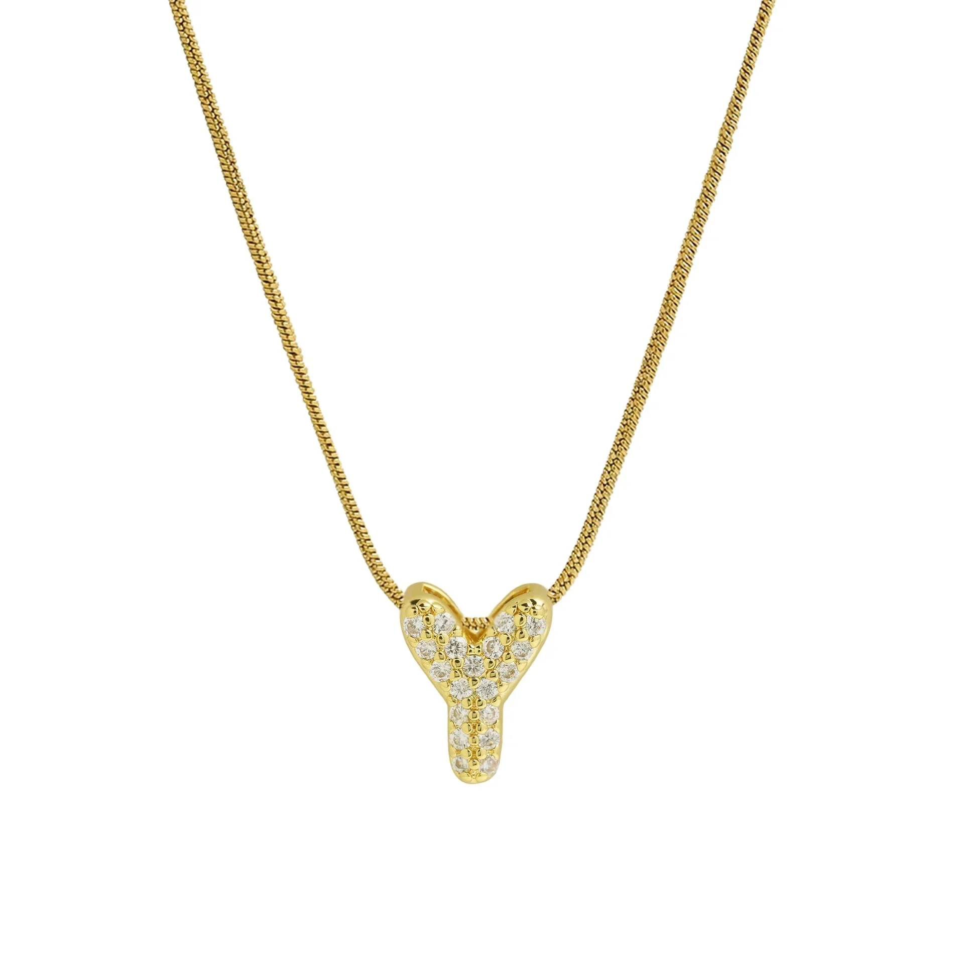 Mini Zircon Letter Necklace - Image 25