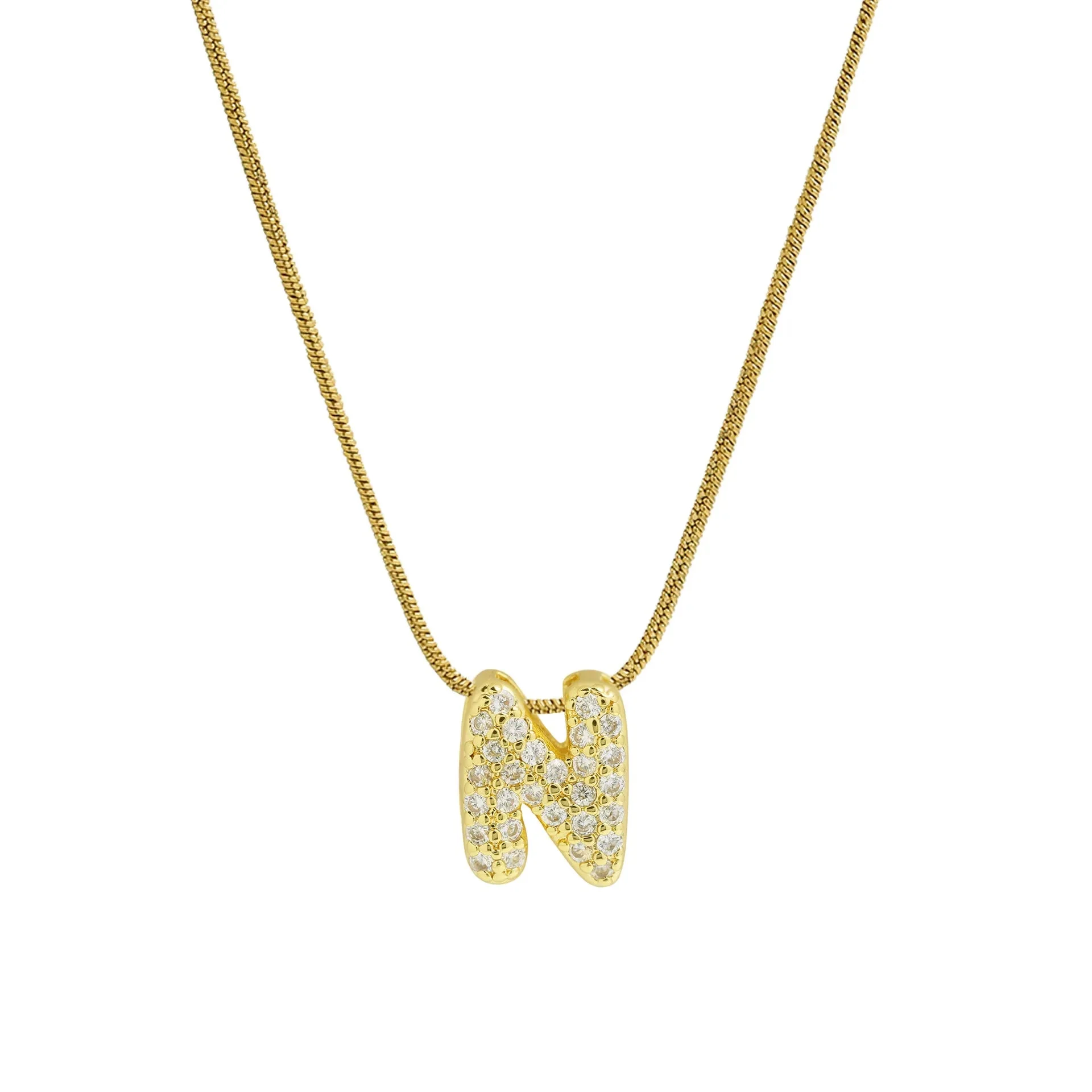 Mini Zircon Letter Necklace - Image 28