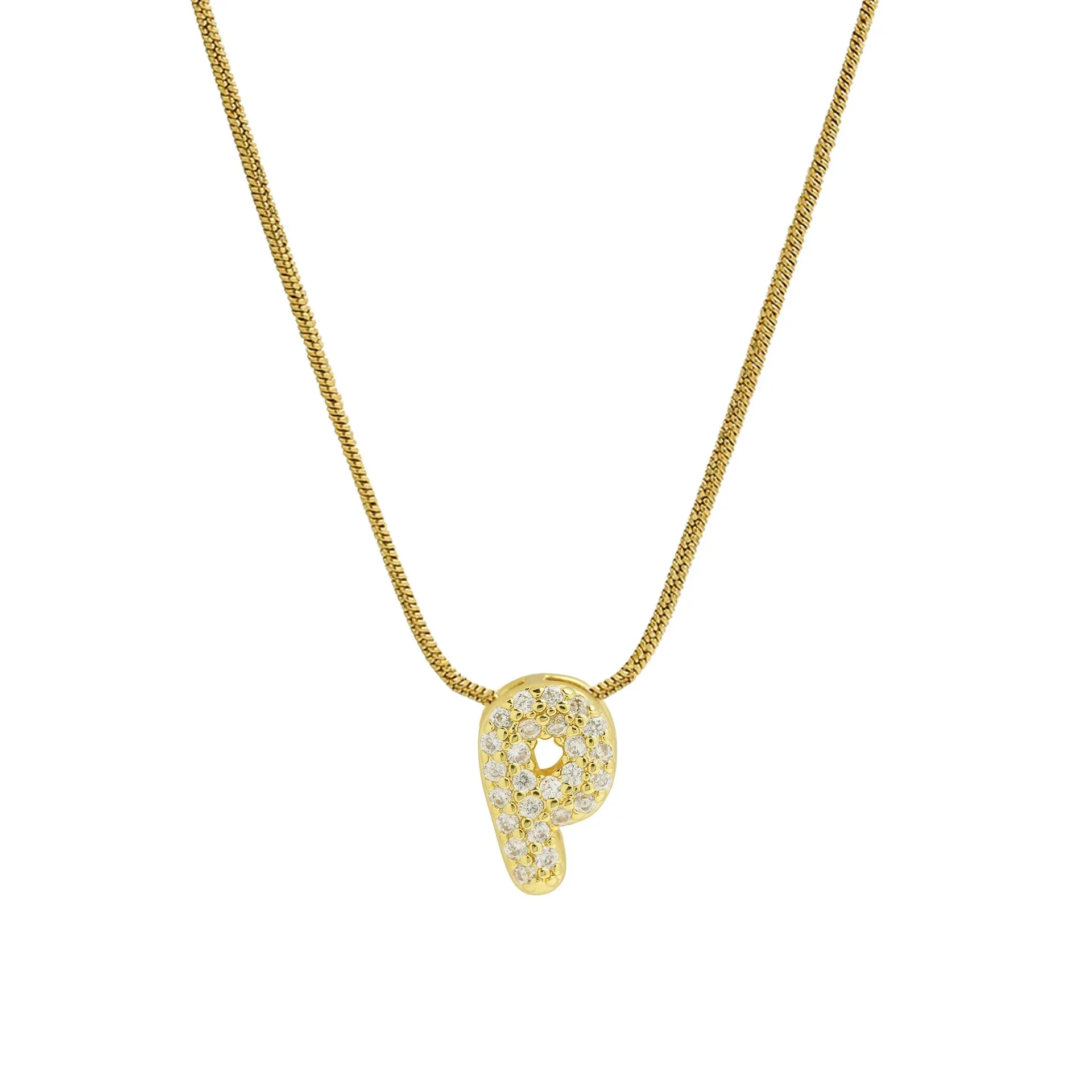 Mini Zircon Letter Necklace - Image 5