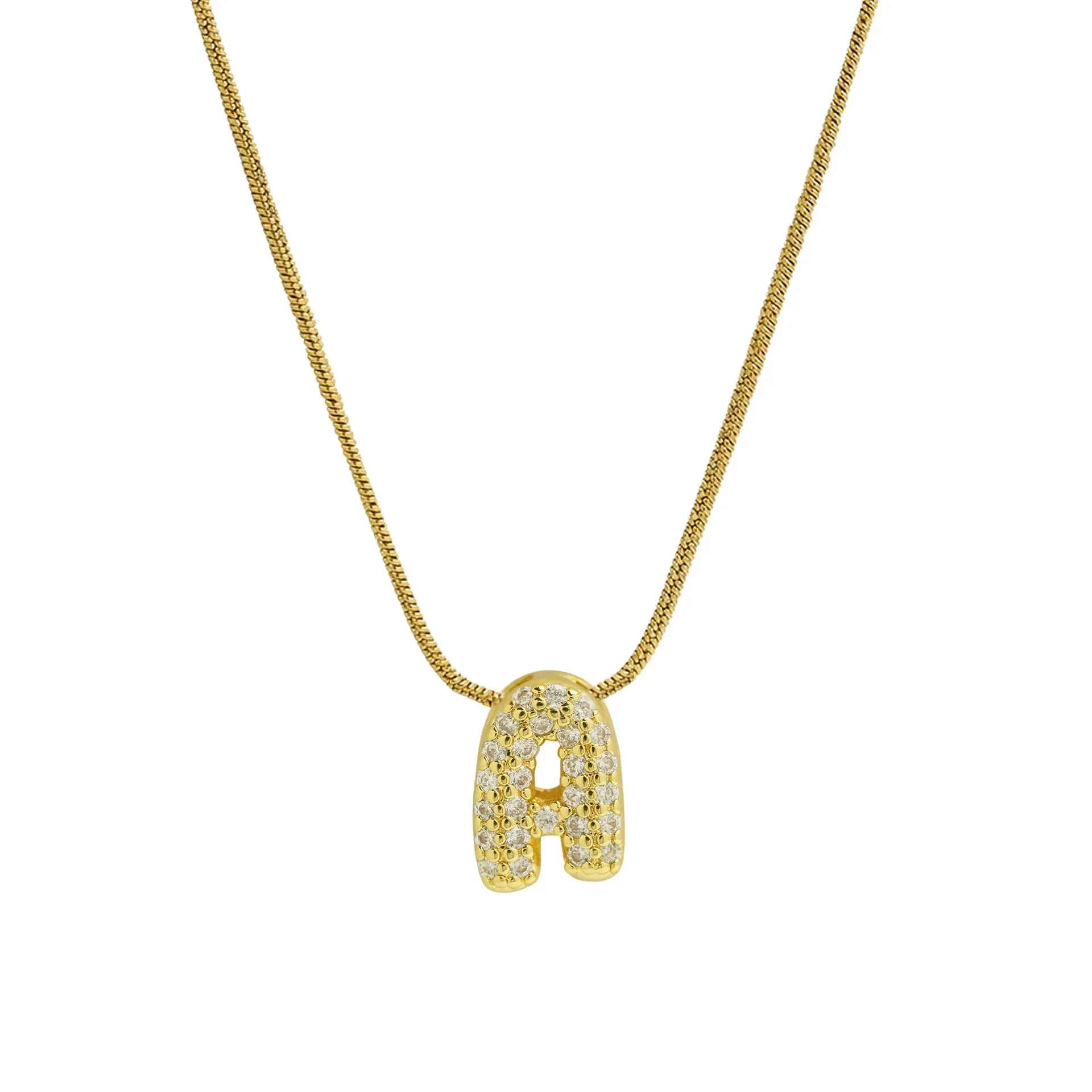 Mini Zircon Letter Necklace - Image 6