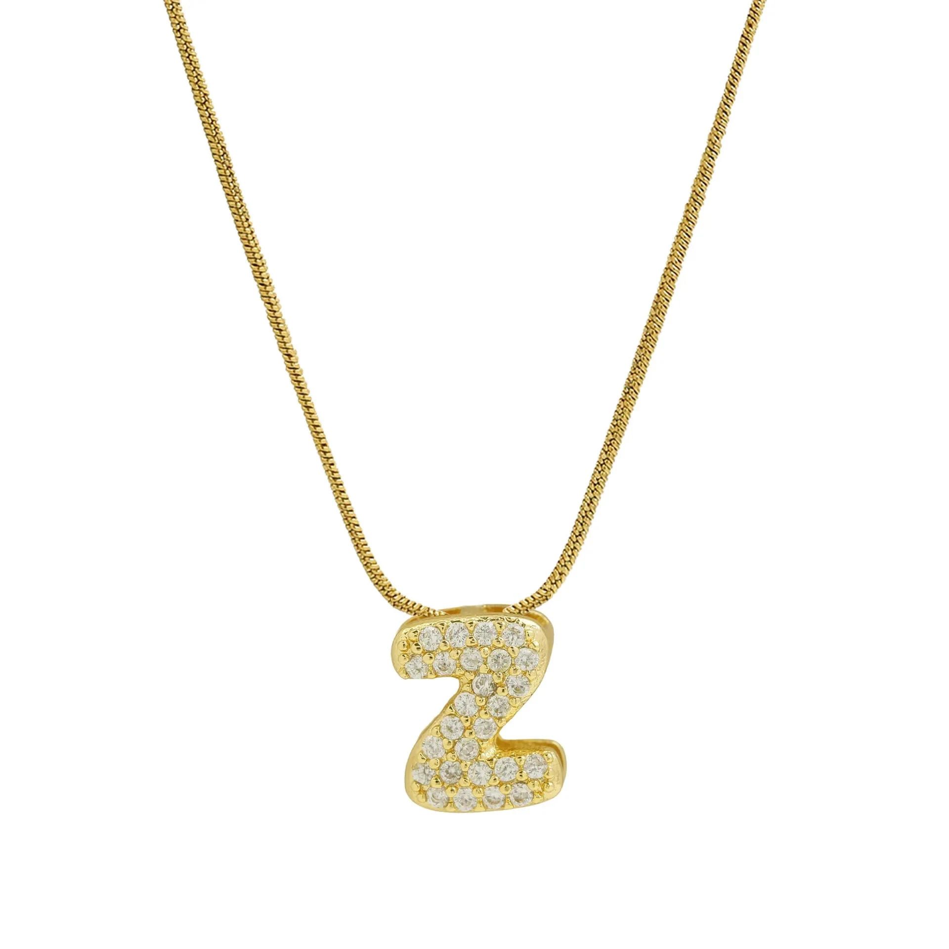 Mini Zircon Letter Necklace - Image 7