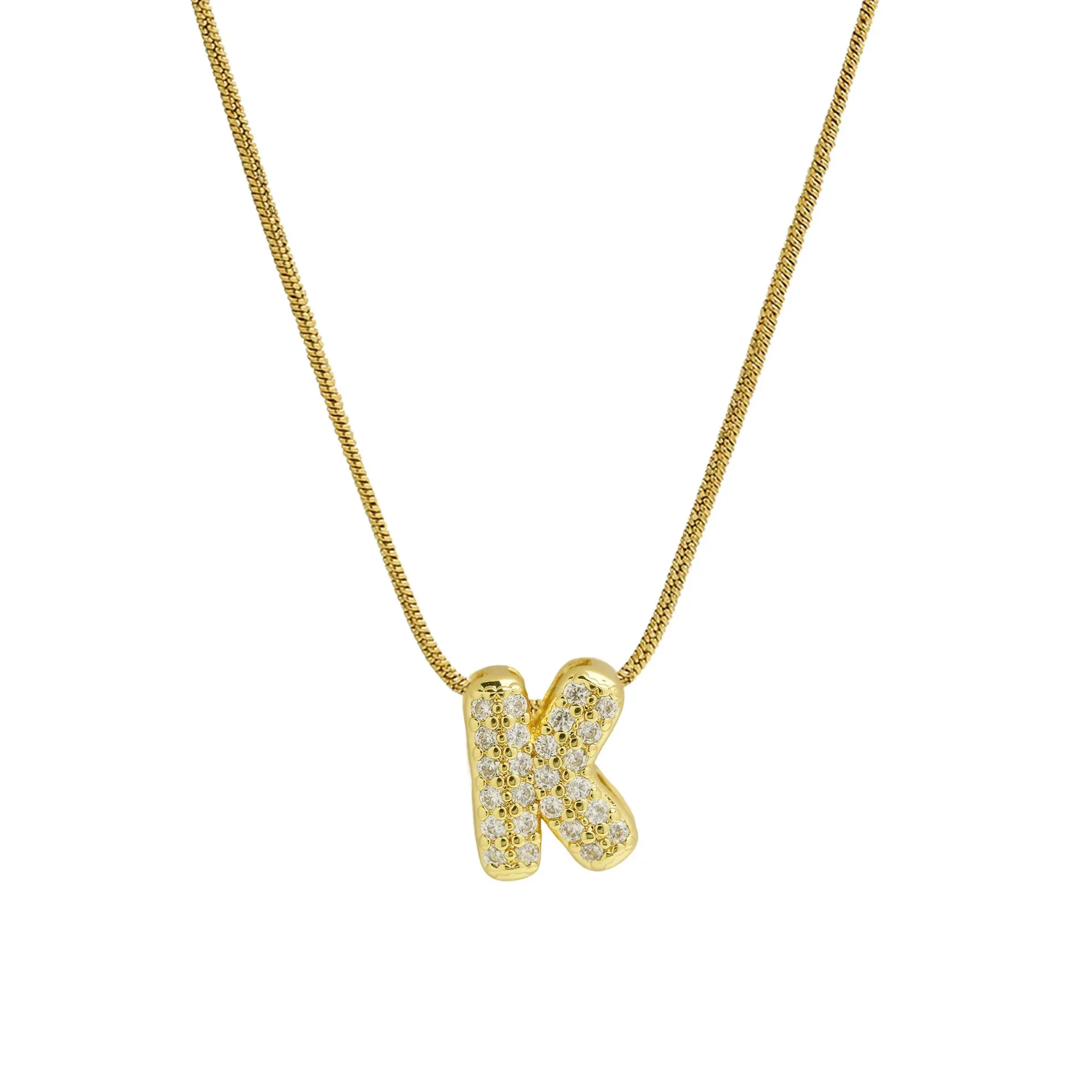 Mini Zircon Letter Necklace - Image 9