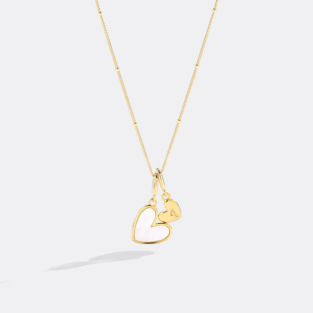 Mother Of Pearl Heart Initial Necklace - Image 13