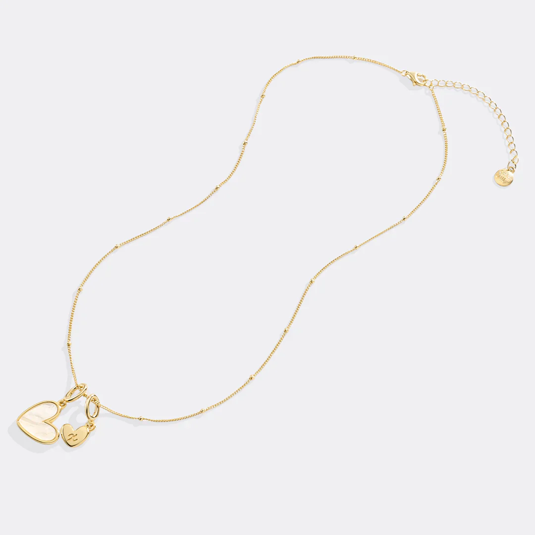 Mother Of Pearl Heart Initial Necklace - Image 5