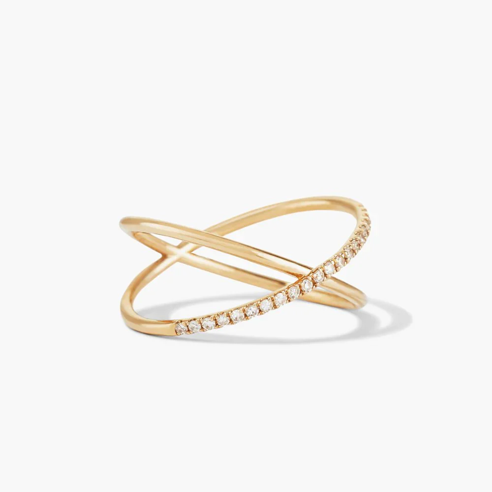 Pavé Diamond X Ring - Image 5